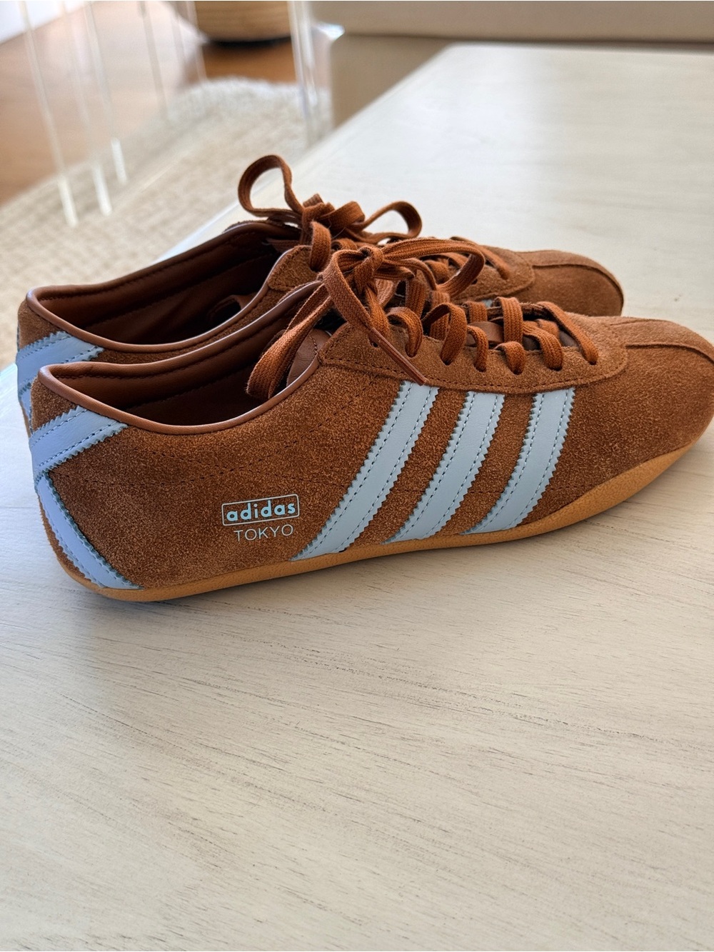 adidas Women's Tokyo Suede Sneakers in Brown and Blue